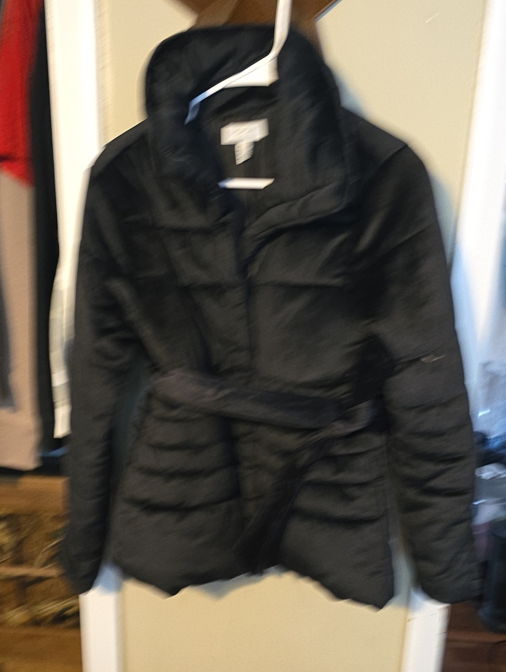 sofia by sofia vergara Black Belted Puffer Coat Brand New Oversized Xs